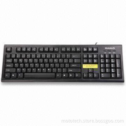 Splash-proof Wired Keyboard with Laser Inscribed Letters and 104 Keys